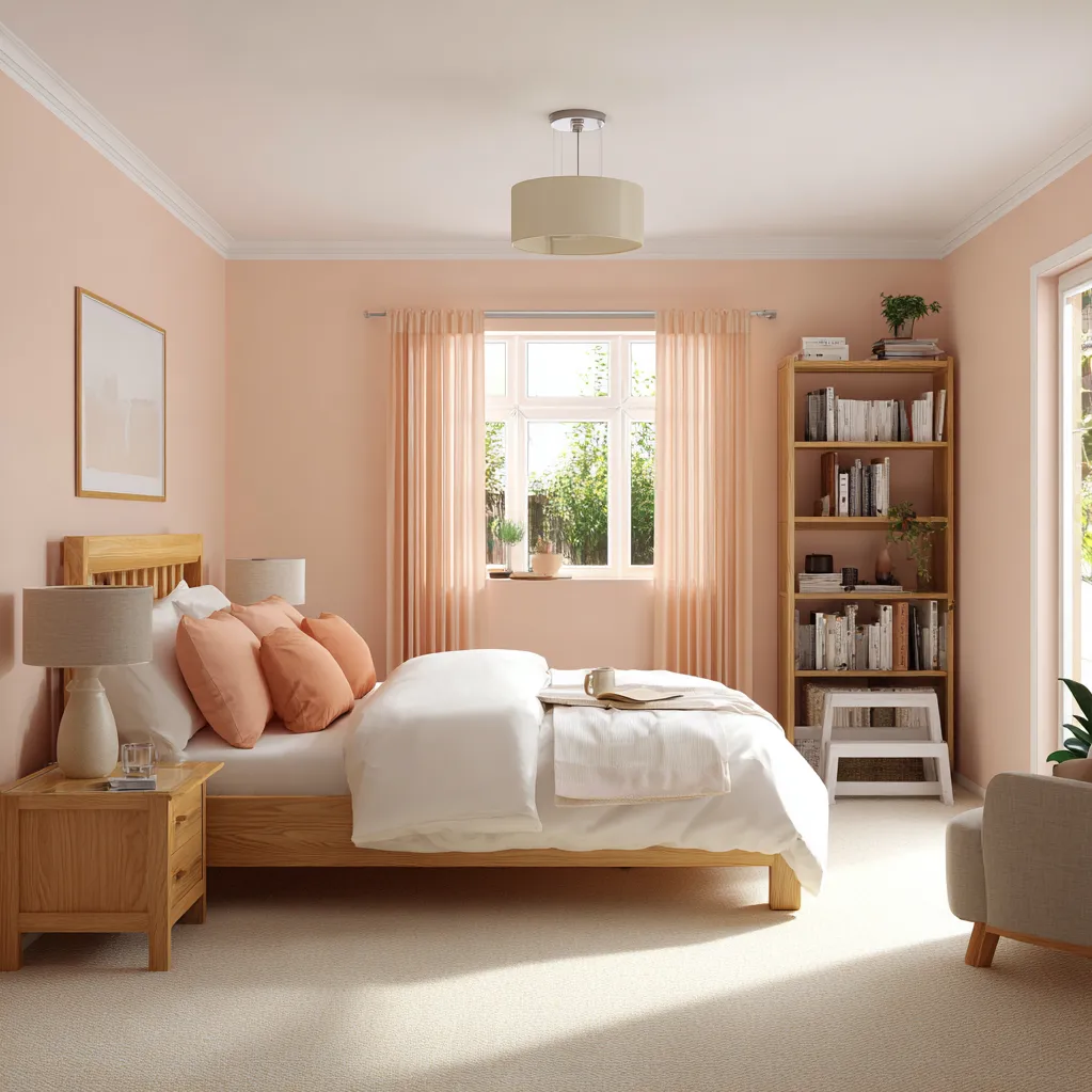 schlafzimmer pfirsich