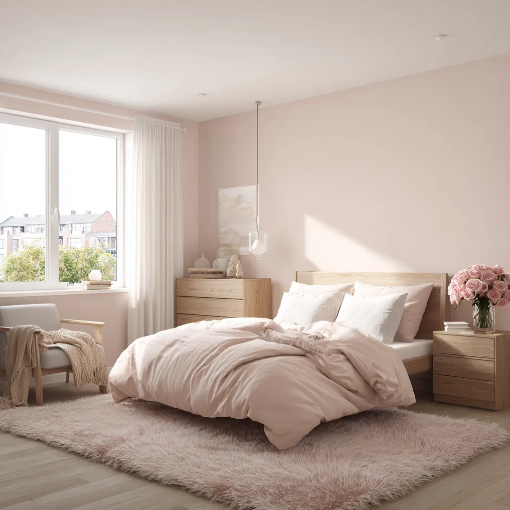 schlafzimmer rosenrot