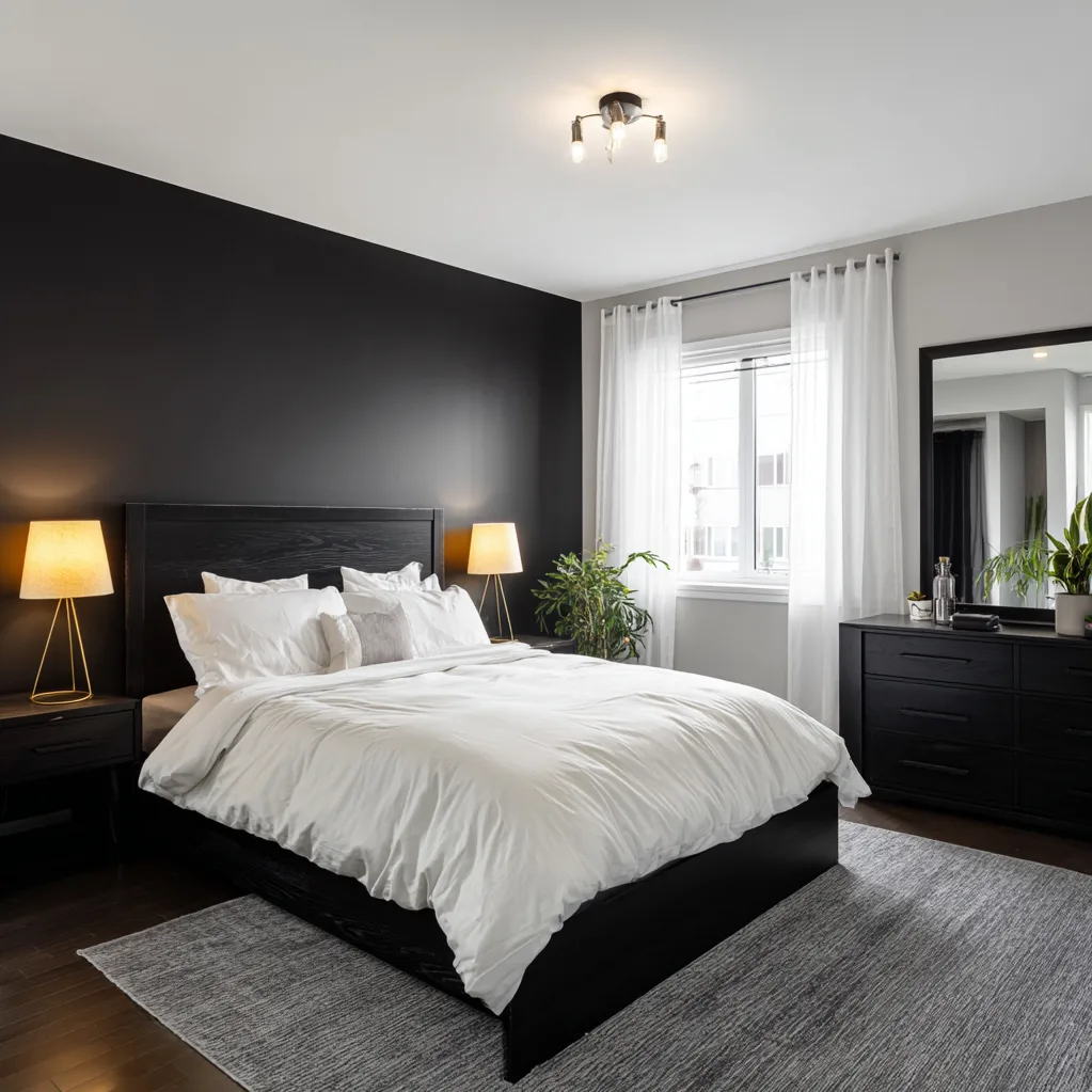 schlafzimmer schwarz