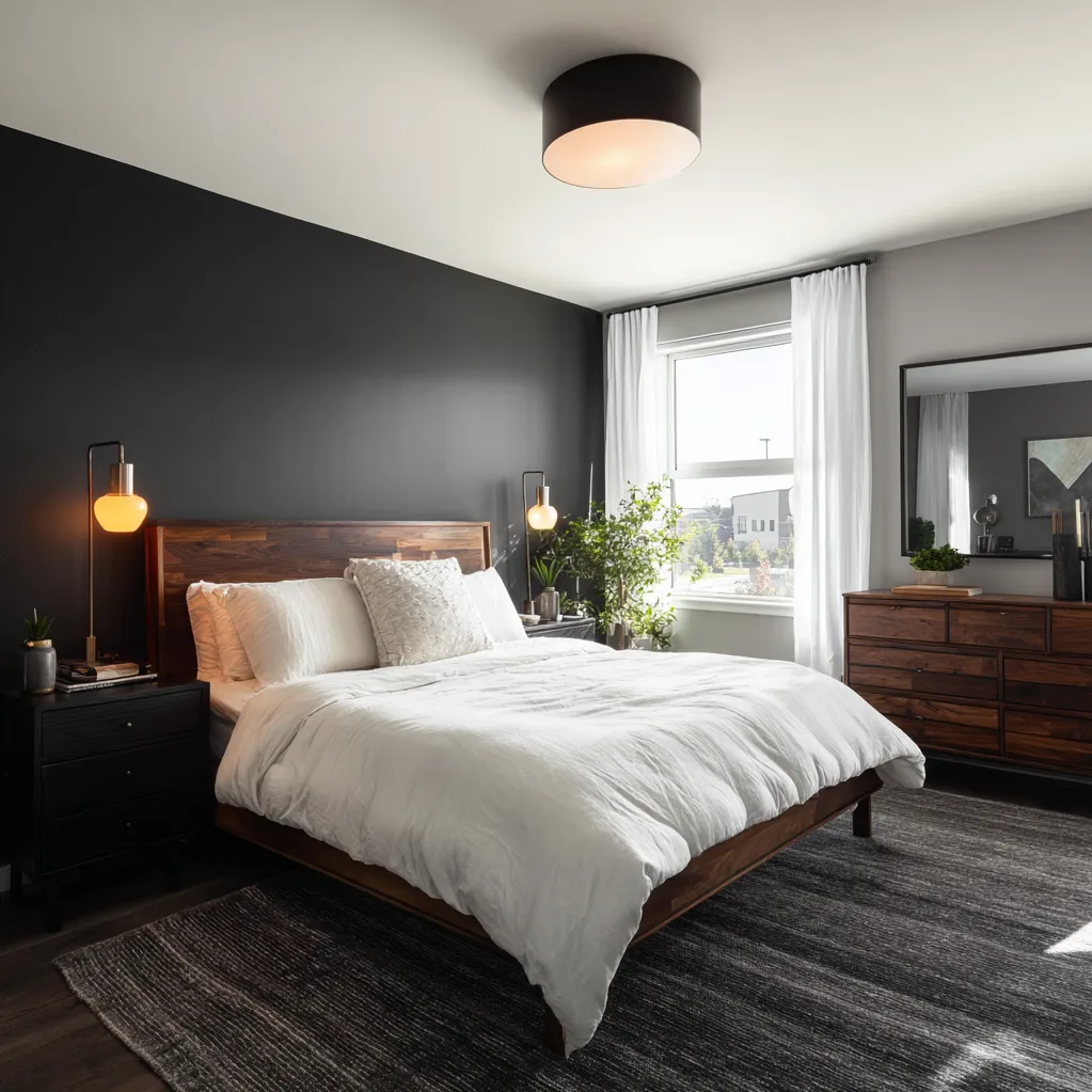 schlafzimmer schwarz