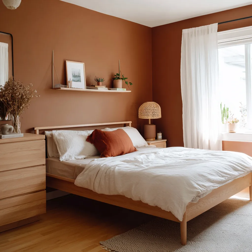 schlafzimmer terrakotta