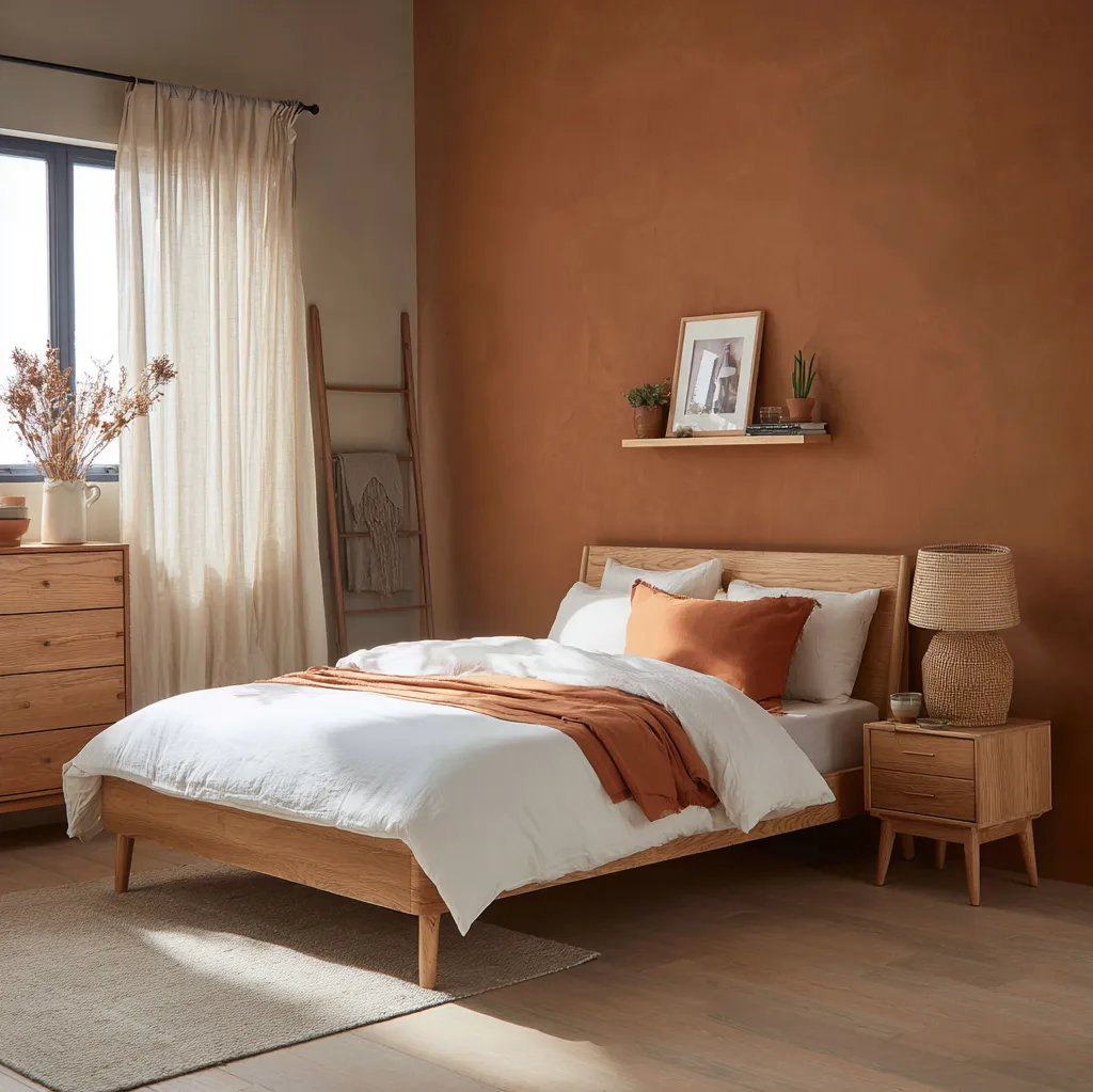 schlafzimmer terrakotta