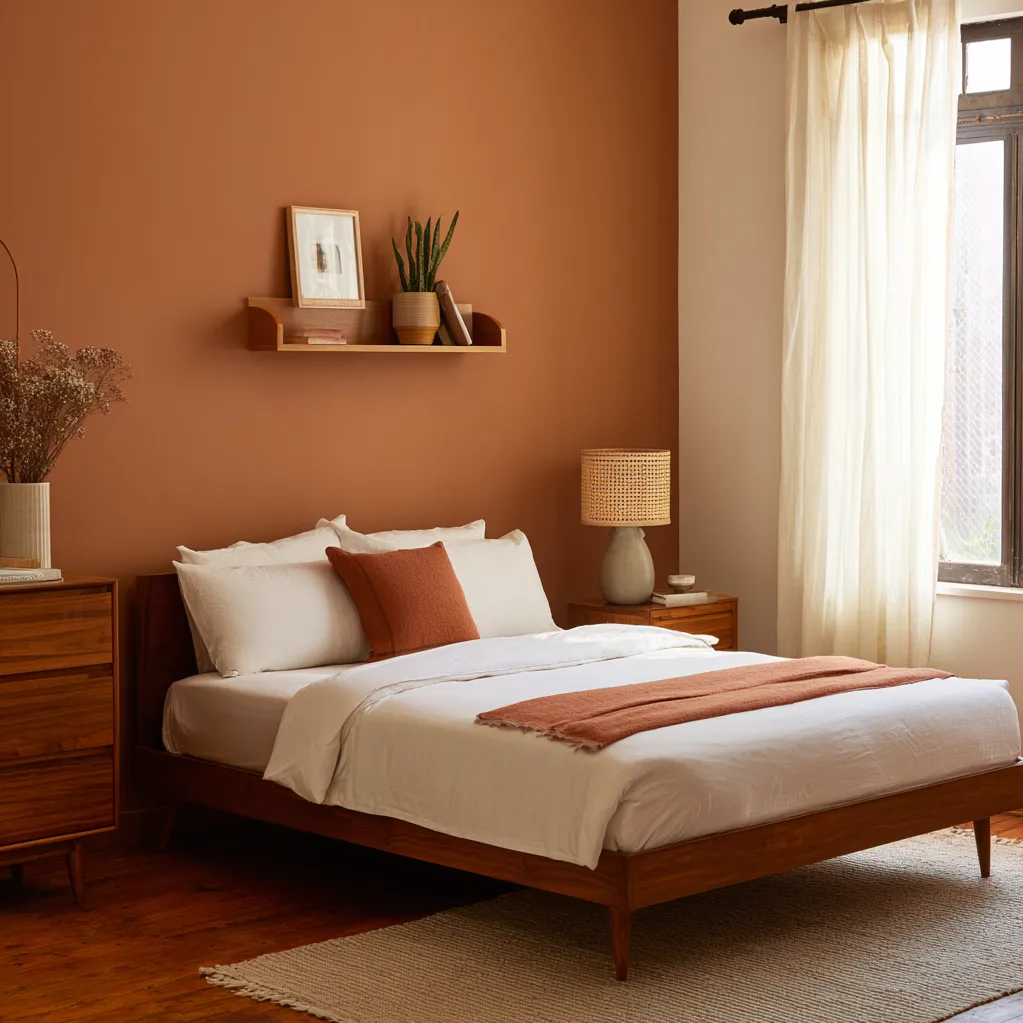 schlafzimmer terrakotta