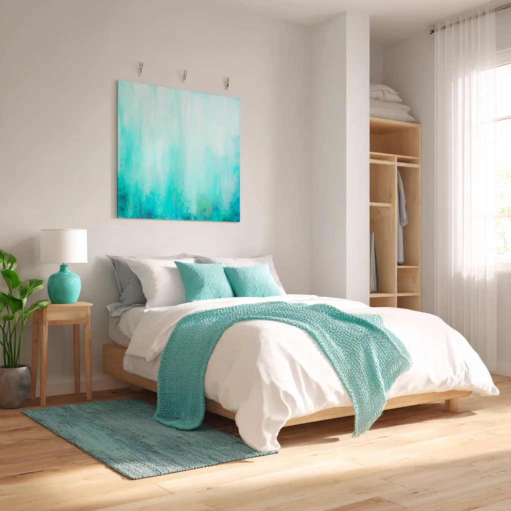 schlafzimmer türkis