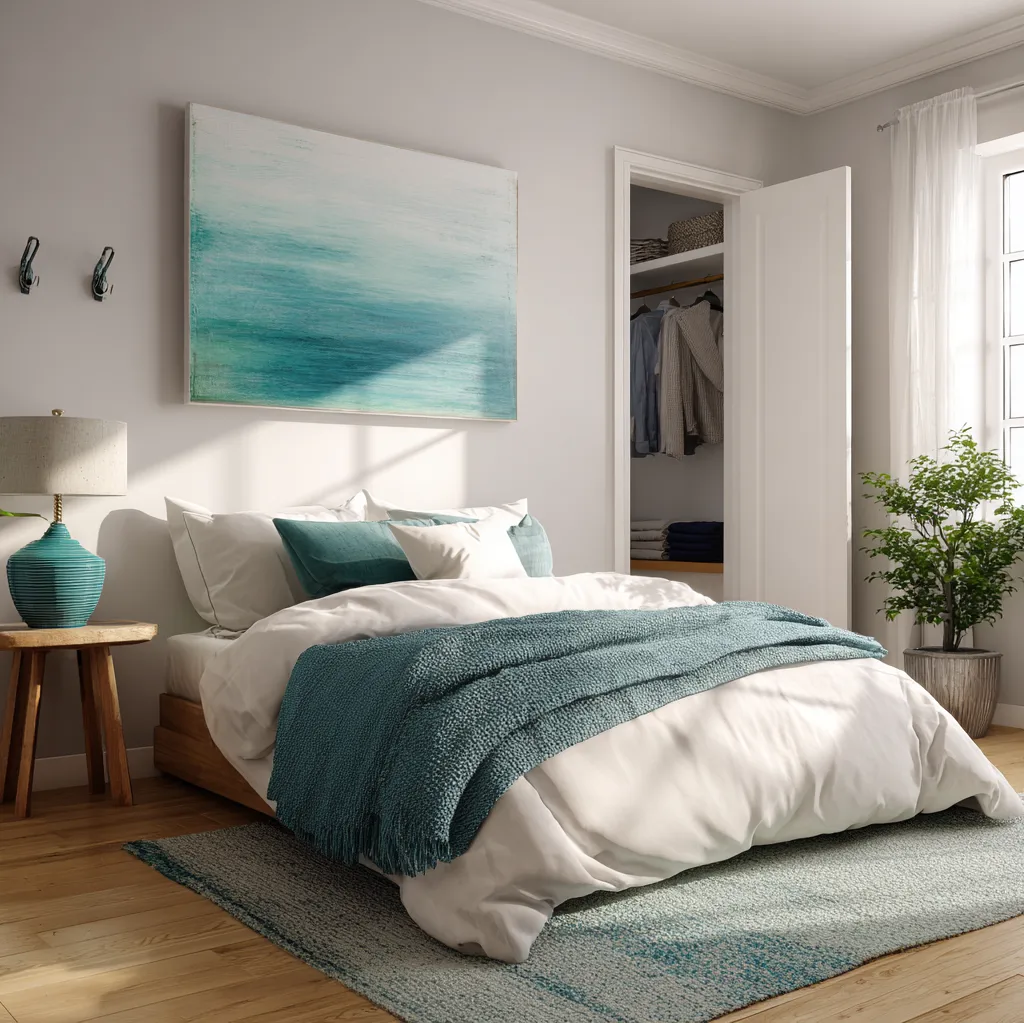 schlafzimmer türkis