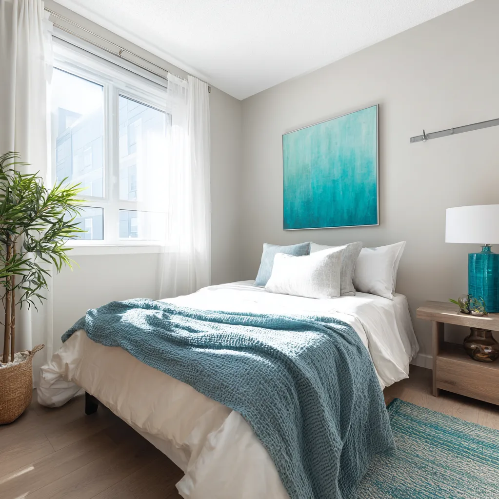 schlafzimmer türkis