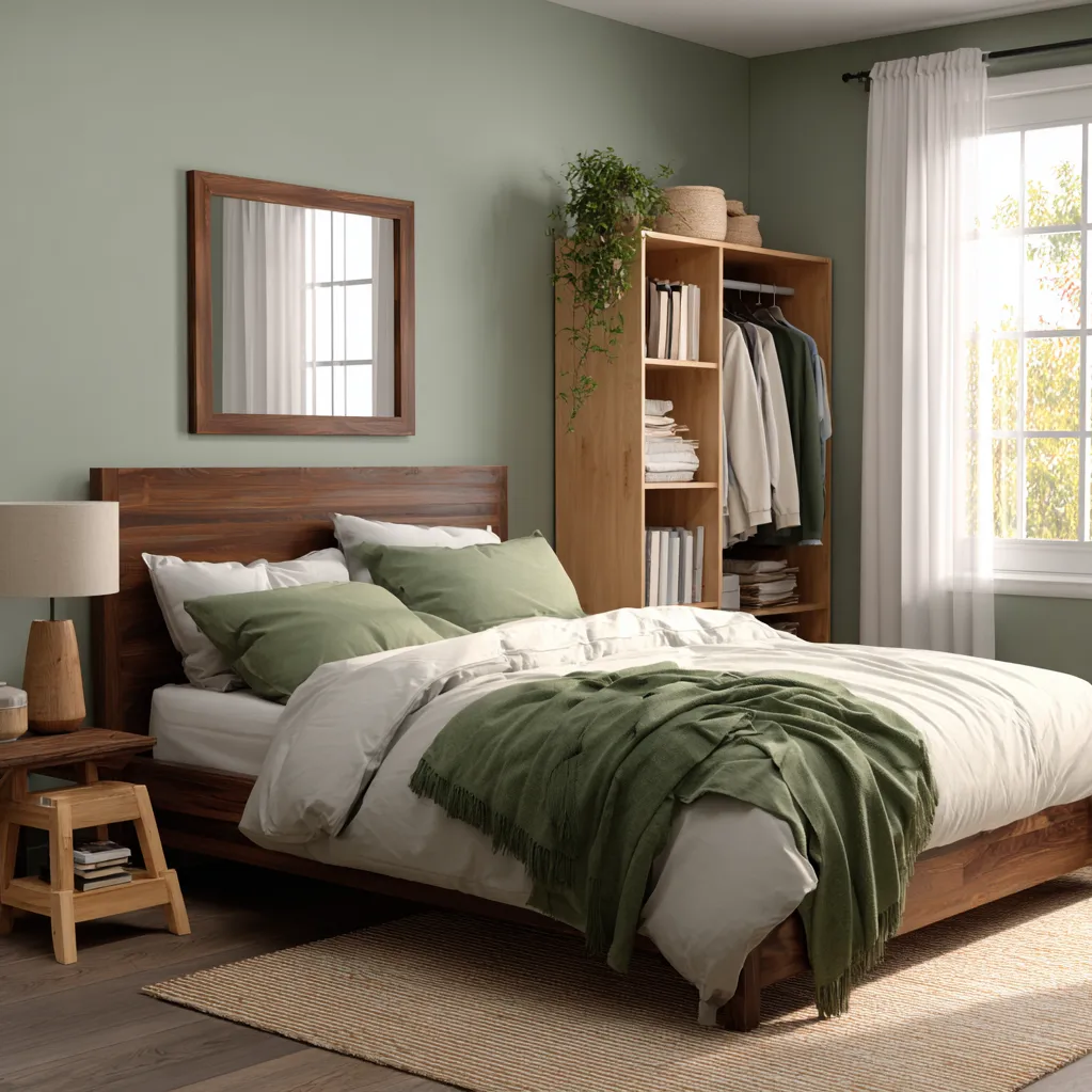 schlafzimmer waldgrün