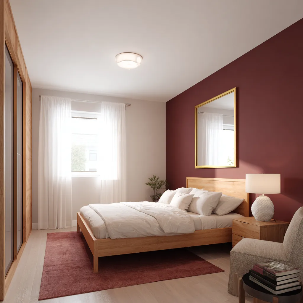 schlafzimmer weinrot