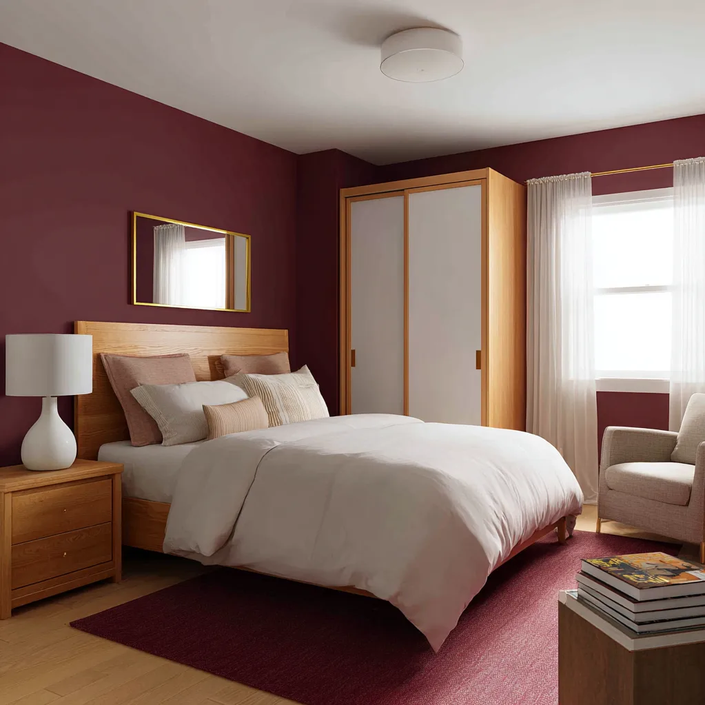 schlafzimmer weinrot