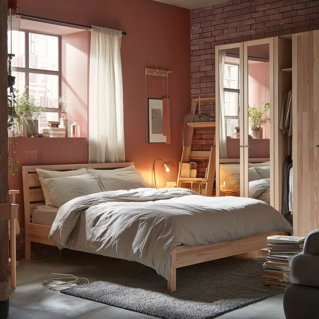 schlafzimmer ziegelrot