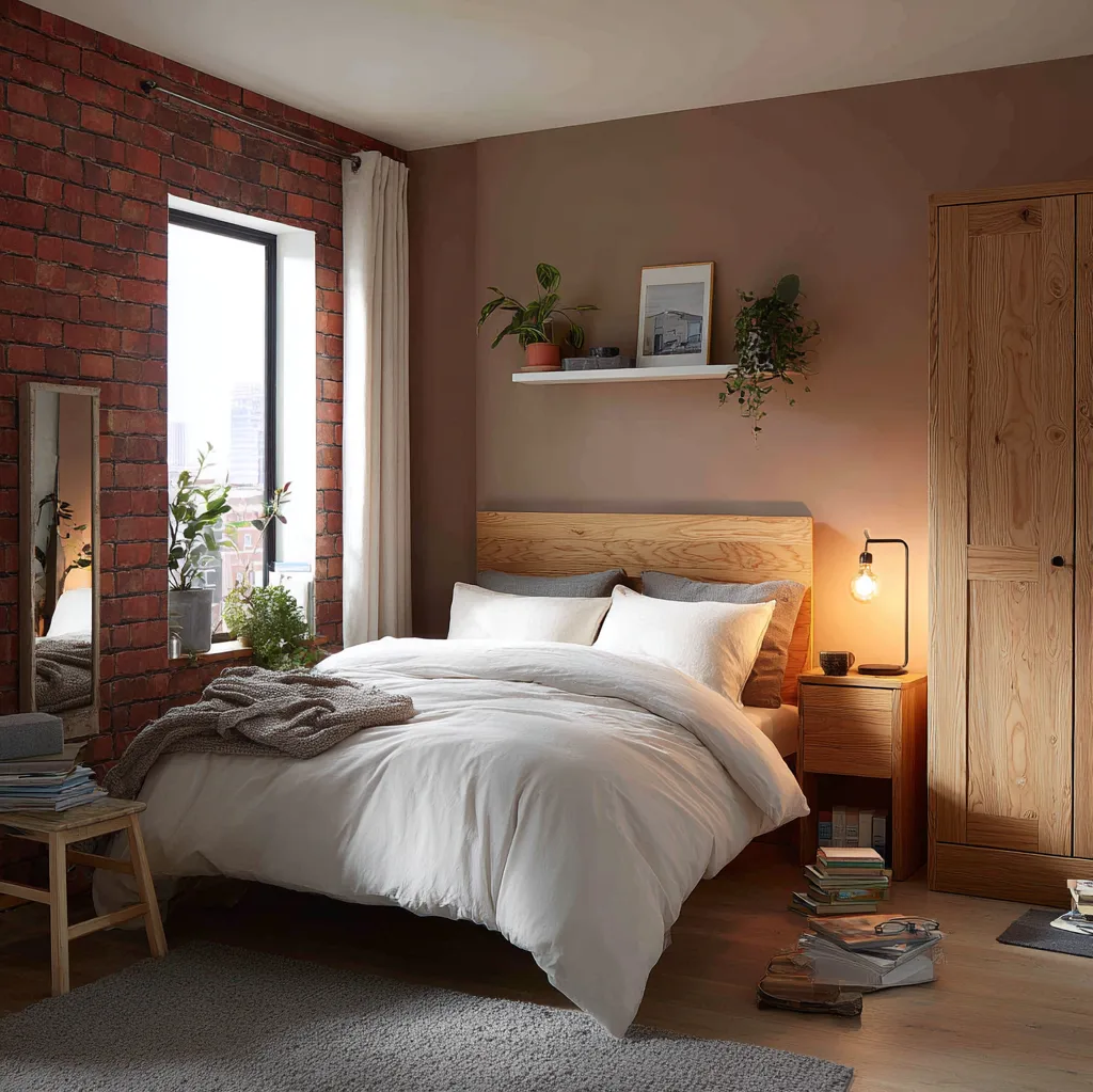 schlafzimmer ziegelrot