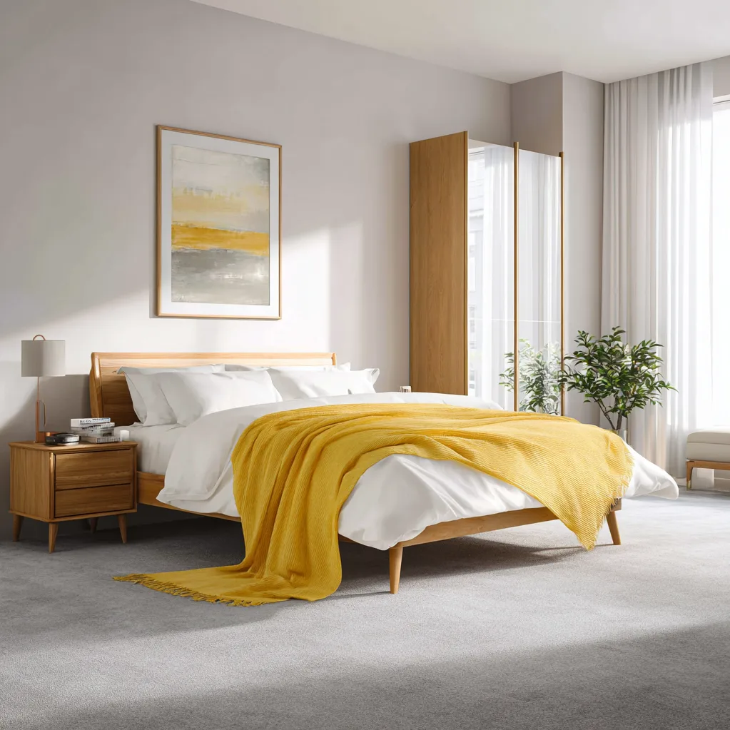 schlafzimmer zitronengelb