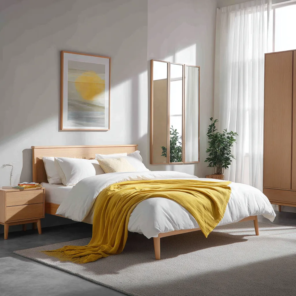 schlafzimmer zitronengelb