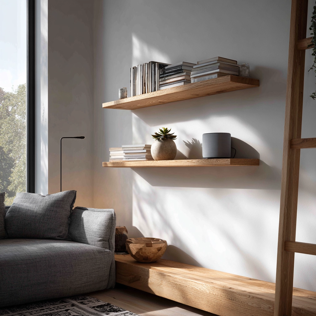 schwebende regale holz