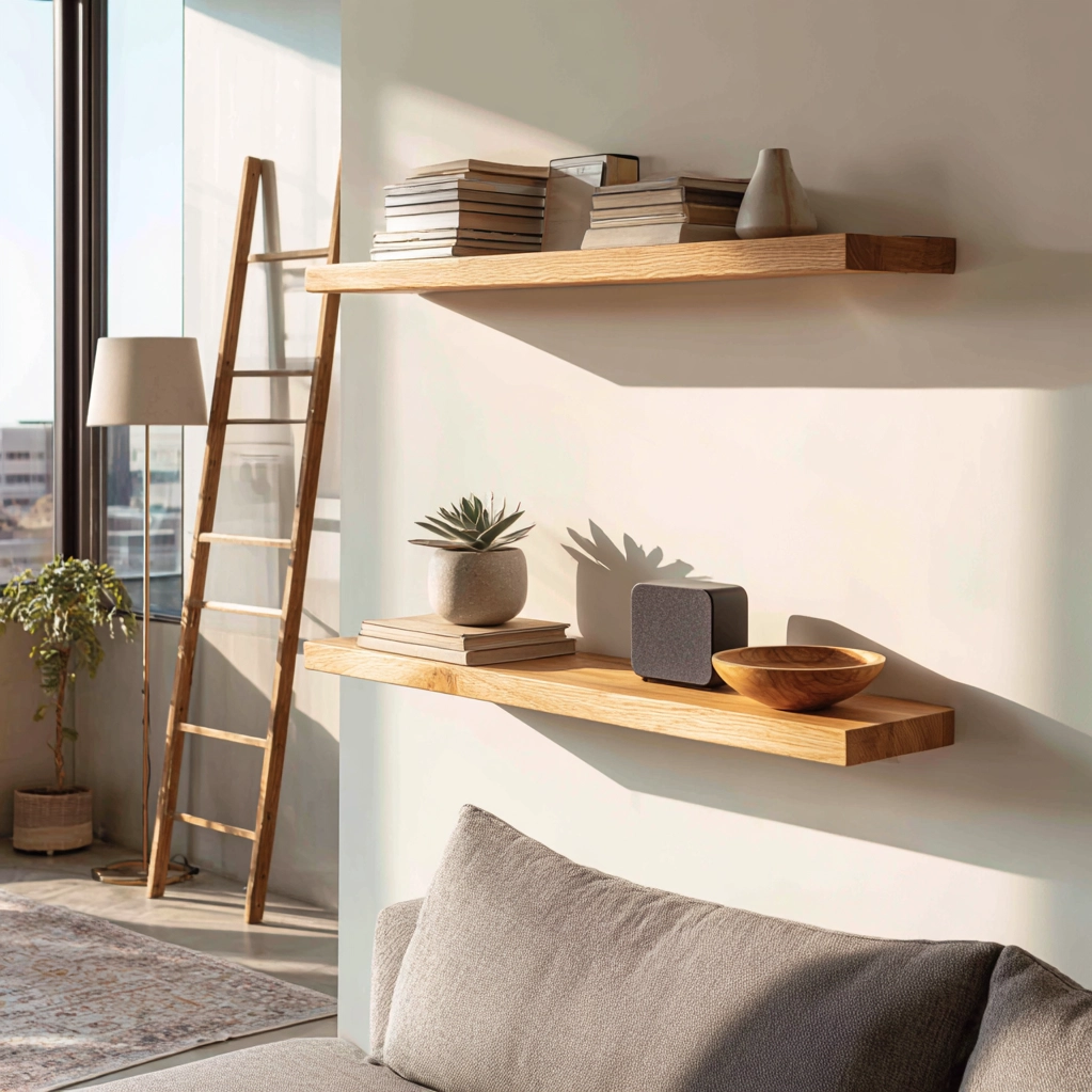 schwebende regale holz