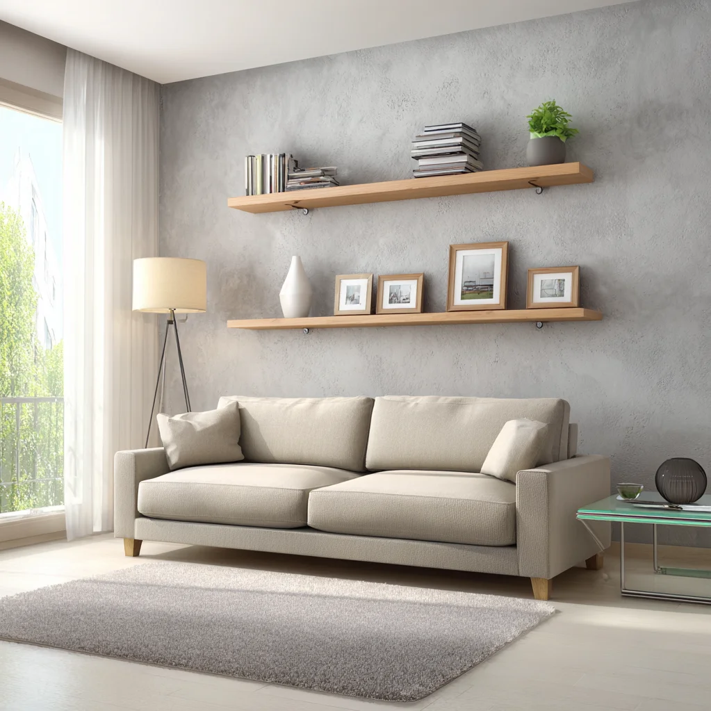 schwebende regale wohnzimmer