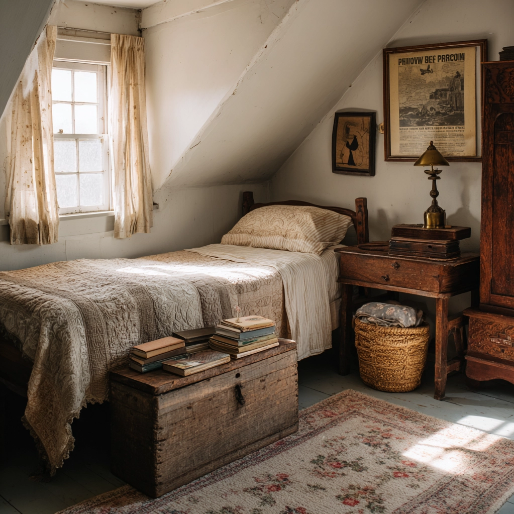 vintage schlafzimmer dachschräge