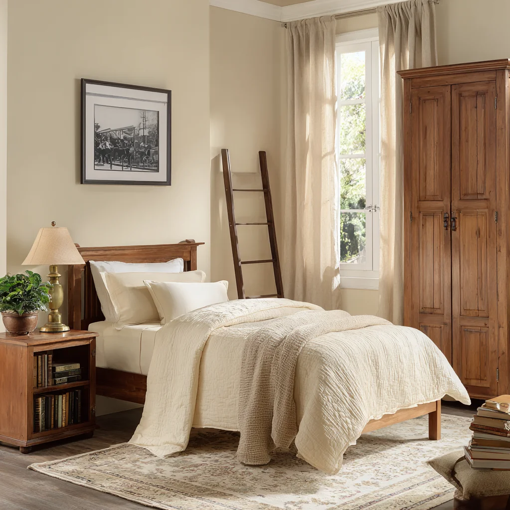 vintage schlafzimmer ideen beige