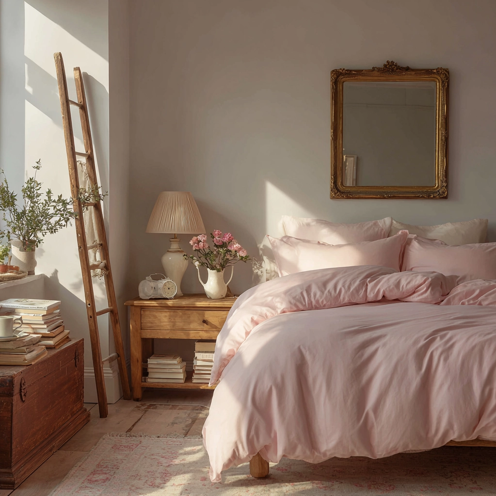vintage schlafzimmer ideen rosa