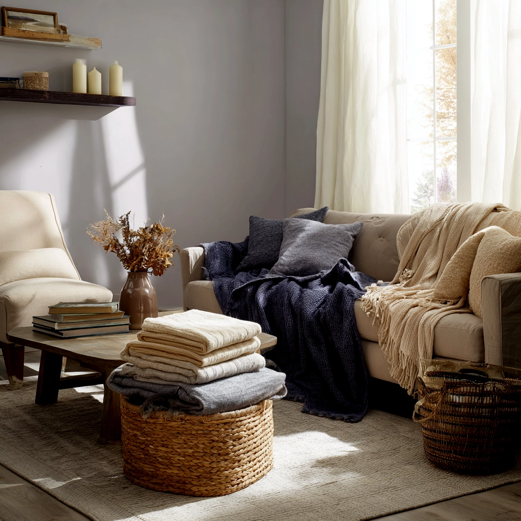 decken und plaids wohnzimmer