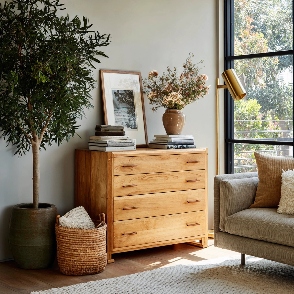 kommode dekorieren wohnzimmer