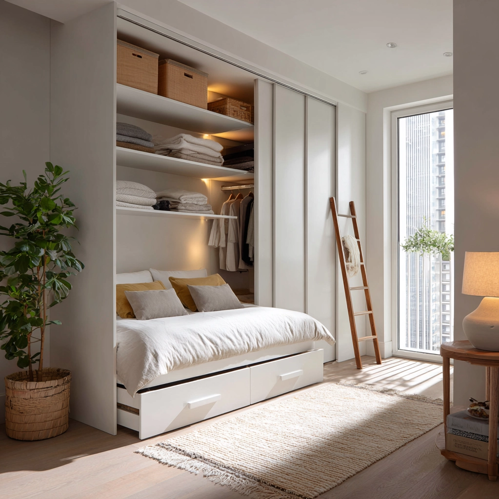 platzsparende schrank ideen