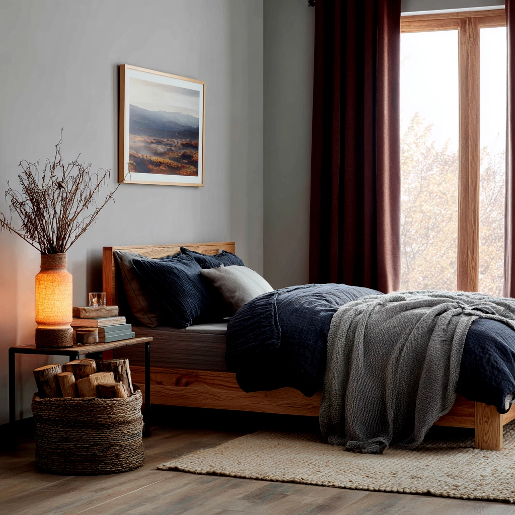 schlafzimmer winter deko