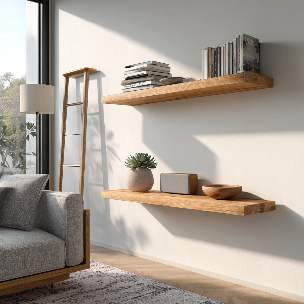 schwebende regale holz