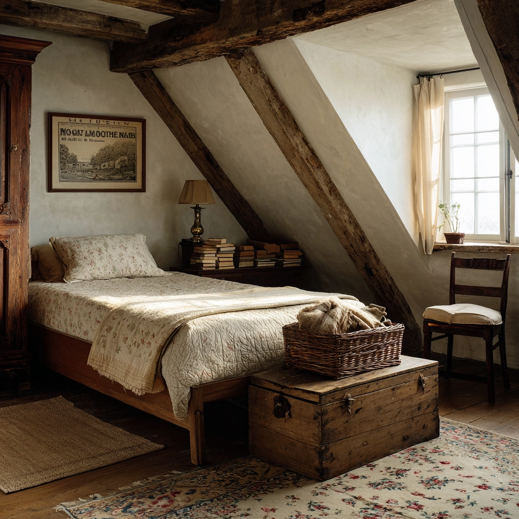 vintage schlafzimmer dachschräge